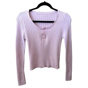 Soft Ribbed Scoop Neck Sweater - Size Small